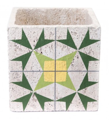  Cement Arrow Planter Green & Yellow (A10408) - Zuo Modern