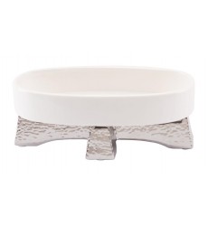  Queen Bowl Sm White & Silver (A10460) - Zuo Modern
