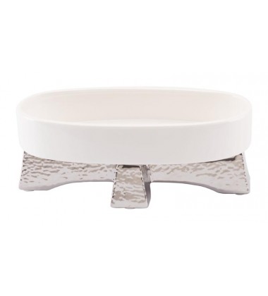 Queen Bowl Sm White & Silver (A10460) - Zuo Modern