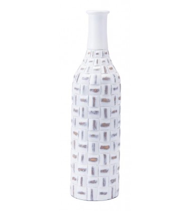  Mosaic Bottle Lg Antique White (A10585) - Zuo Modern