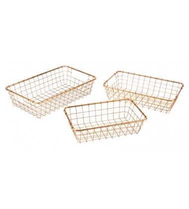  Set Of 3 Baskets Gold (A10644) - Zuo Modern