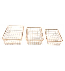  Set Of 3 Baskets Gold (A10644) - Zuo Modern