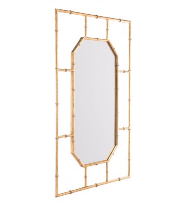  Bamboo Rectangular Mirror Gold (A10774) - Zuo Modern
