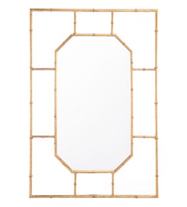  Bamboo Rectangular Mirror Gold (A10774) - Zuo Modern