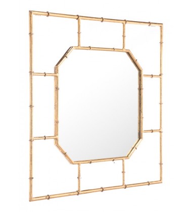  Bamboo Square Mirror Gold (A10776) - Zuo Modern