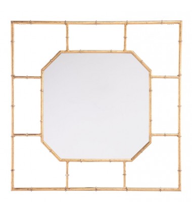  Bamboo Square Mirror Gold (A10776) - Zuo Modern