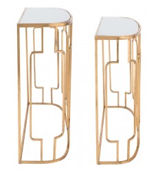  Roma Set Of 2 Console Tables Gold (A10780) - Zuo Modern