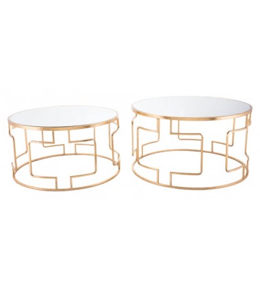  King Set Of 2 Tables Gold (A10786) - Zuo Modern