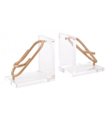  Clips Bookends Gold (A11003) - Zuo Modern