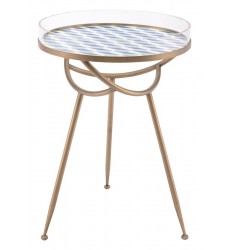  Lattice Round Table Blue (A11021) - Zuo Modern