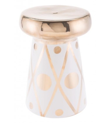  Dots Garden Seat Gold & White (A11072) - Zuo Modern
