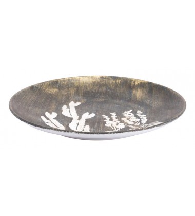  Jaci Large Plate Antique Gold & White (A11396) - Zuo Modern