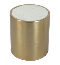  Emma Accent Table White Marble & Brass (A11565) - Zuo Modern