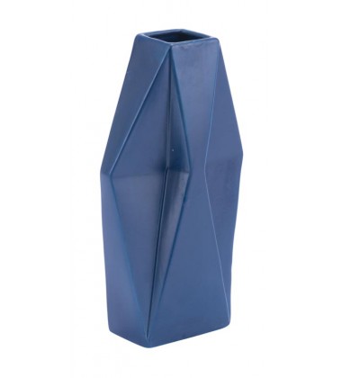  Angle Md Vase Matte Blue (A11575) - Zuo Modern