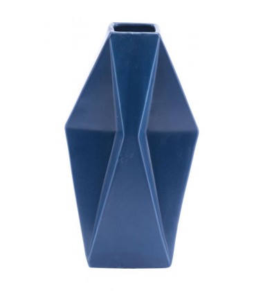  Angle Md Vase Matte Blue (A11575) - Zuo Modern