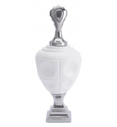  Geisha Lg Jar White & Silver (A11593) - Zuo Modern