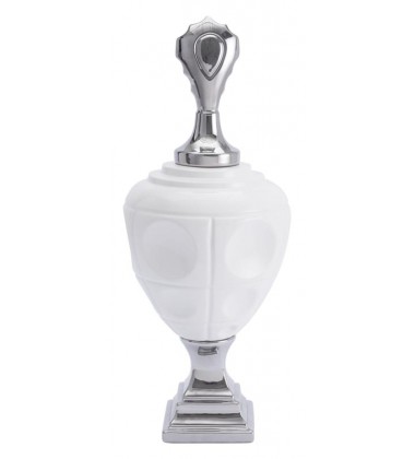  Geisha Lg Jar White & Silver (A11593) - Zuo Modern