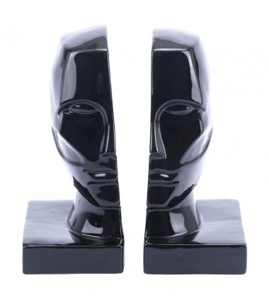  Face Bookends  Black (A11596) - Zuo Modern