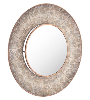  Avila Lg Round Mirror Antique Gold (A11885) - Zuo Modern