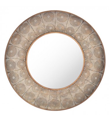  Avila Lg Round Mirror Antique Gold (A11885) - Zuo Modern