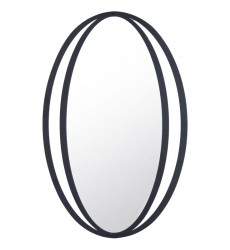  Leo Oval Mirror Black (A11983) - Zuo Modern