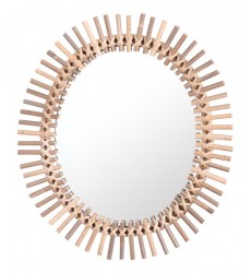  Sole Oval Mirror Brown (A12156) - Zuo Modern