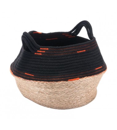  Ife Basket With Handles Black & Beige (A12160) - Zuo Modern
