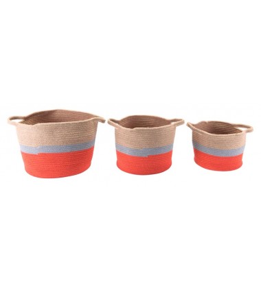  Ilesa Set Of 3 Baskets With Handles (A12164) - Zuo Modern