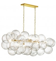  10LT Horiz Pendant, AGB w/CLR Spiral Glass-(CLZ-418HP-AGB)-Dainolite