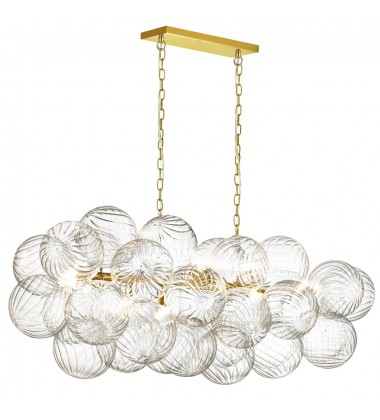  10LT Horiz Pendant, AGB w/CLR Spiral Glass-(CLZ-418HP-AGB)-Dainolite