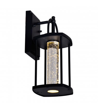 Greenwood LED Outdoor Black Wall Lantern (0407W7-1-101) - CWI