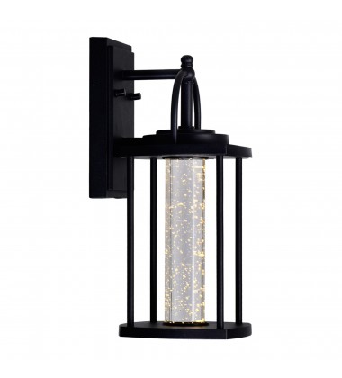  Greenwood LED Outdoor Black Wall Lantern (0407W7-1-101) - CWI