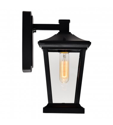  Leawood 1 Light Black Outdoor Wall Light (0413W7-1-101) - CWI