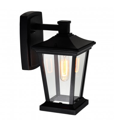  Leawood 1 Light Black Outdoor Wall Light (0413W7-1-101) - CWI