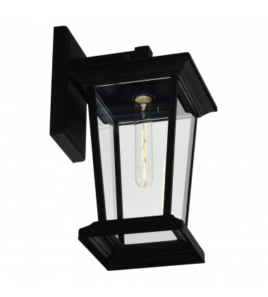  Leawood 1 Light Black Outdoor Wall Light (0413W8-1-101) - CWI