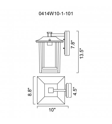  Winfield 1 Light Black Outdoor Wall Light (0414W10-1-101) - CWI