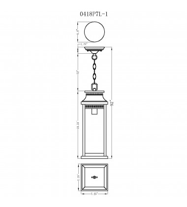 Milford 1 Light Outdoor Black Pendant (0418P7L-1) - CWI  Milford 1 Light Outdoor Black Pendant (0418P7L-1) - CWI