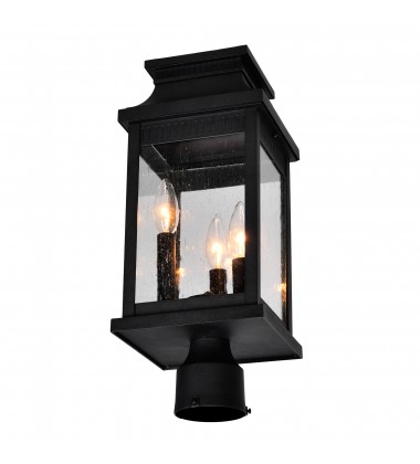 Milford 3 Light Outdoor Black Lantern Head (0418PT7S-3) - CWI  Milford 3 Light Outdoor Black Lantern Head (0418PT7S-3) - CWI