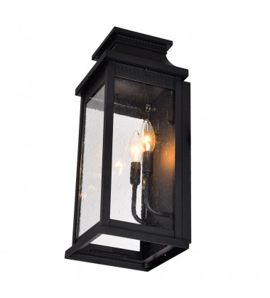 Milford 2 Light Outdoor Black Wall Lantern (0418W7L-2) - CWI  Milford 2 Light Outdoor Black Wall Lantern (0418W7L-2) - CWI