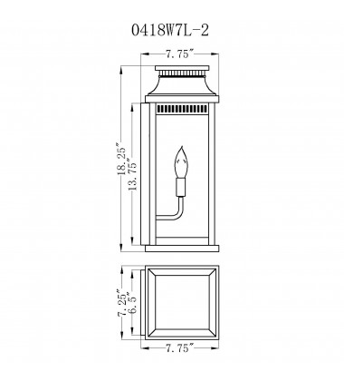 Milford 2 Light Outdoor Black Wall Lantern (0418W7L-2) - CWI  Milford 2 Light Outdoor Black Wall Lantern (0418W7L-2) - CWI