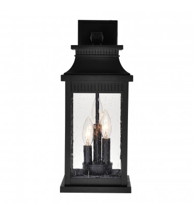 Milford 3 Light Outdoor Black Wall Lantern (0418W7L-3) - CWI  Milford 3 Light Outdoor Black Wall Lantern (0418W7L-3) - CWI