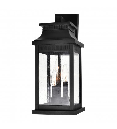 Milford 3 Light Outdoor Black Wall Lantern (0418W7L-3) - CWI  Milford 3 Light Outdoor Black Wall Lantern (0418W7L-3) - CWI
