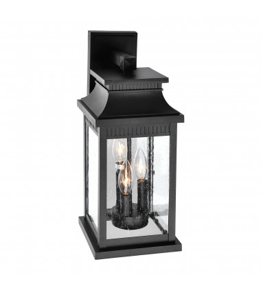 Milford 3 Light Outdoor Black Wall Lantern (0418W7L-3) - CWI  Milford 3 Light Outdoor Black Wall Lantern (0418W7L-3) - CWI