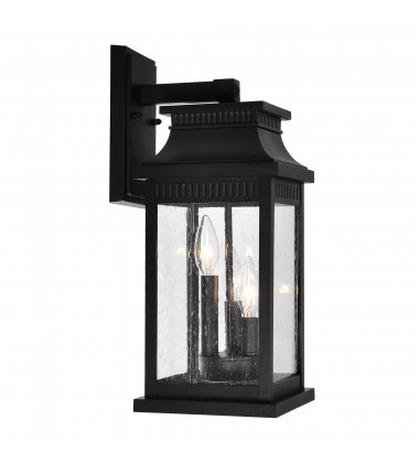 Milford 3 Light Outdoor Black Wall Lantern (0418W7L-3) - CWI  Milford 3 Light Outdoor Black Wall Lantern (0418W7L-3) - CWI