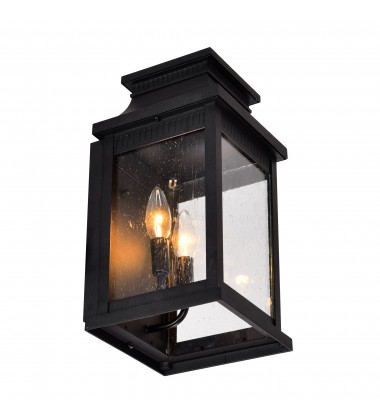 Milford 2 Light Outdoor Black Wall Lantern (0418W7S-2) - CWI  Milford 2 Light Outdoor Black Wall Lantern (0418W7S-2) - CWI