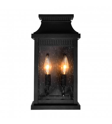 Milford 2 Light Outdoor Black Wall Lantern (0418W7S-2) - CWI  Milford 2 Light Outdoor Black Wall Lantern (0418W7S-2) - CWI