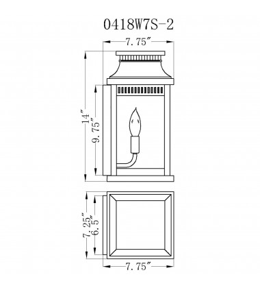 Milford 2 Light Outdoor Black Wall Lantern (0418W7S-2) - CWI  Milford 2 Light Outdoor Black Wall Lantern (0418W7S-2) - CWI