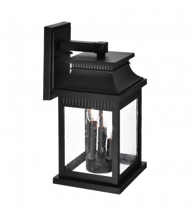 Milford 3 Light Outdoor Black Wall Lantern (0418W7S-3) - CWI  Milford 3 Light Outdoor Black Wall Lantern (0418W7S-3) - CWI