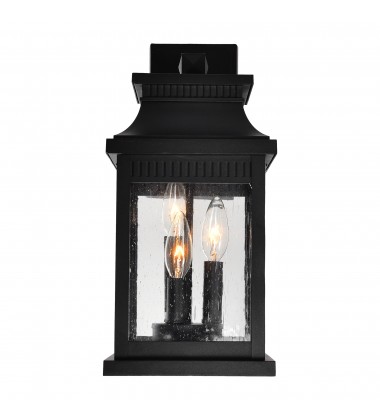 Milford 3 Light Outdoor Black Wall Lantern (0418W7S-3) - CWI  Milford 3 Light Outdoor Black Wall Lantern (0418W7S-3) - CWI