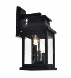 Milford 3 Light Outdoor Black Wall Lantern (0418W7S-3) - CWI  Milford 3 Light Outdoor Black Wall Lantern (0418W7S-3) - CWI
